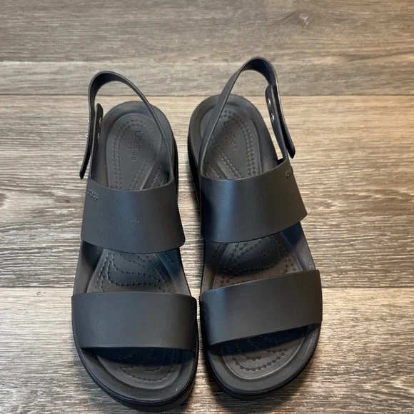 CROCS platform Black Women's Sandals size 8 (j148) - Picture 1 of 9